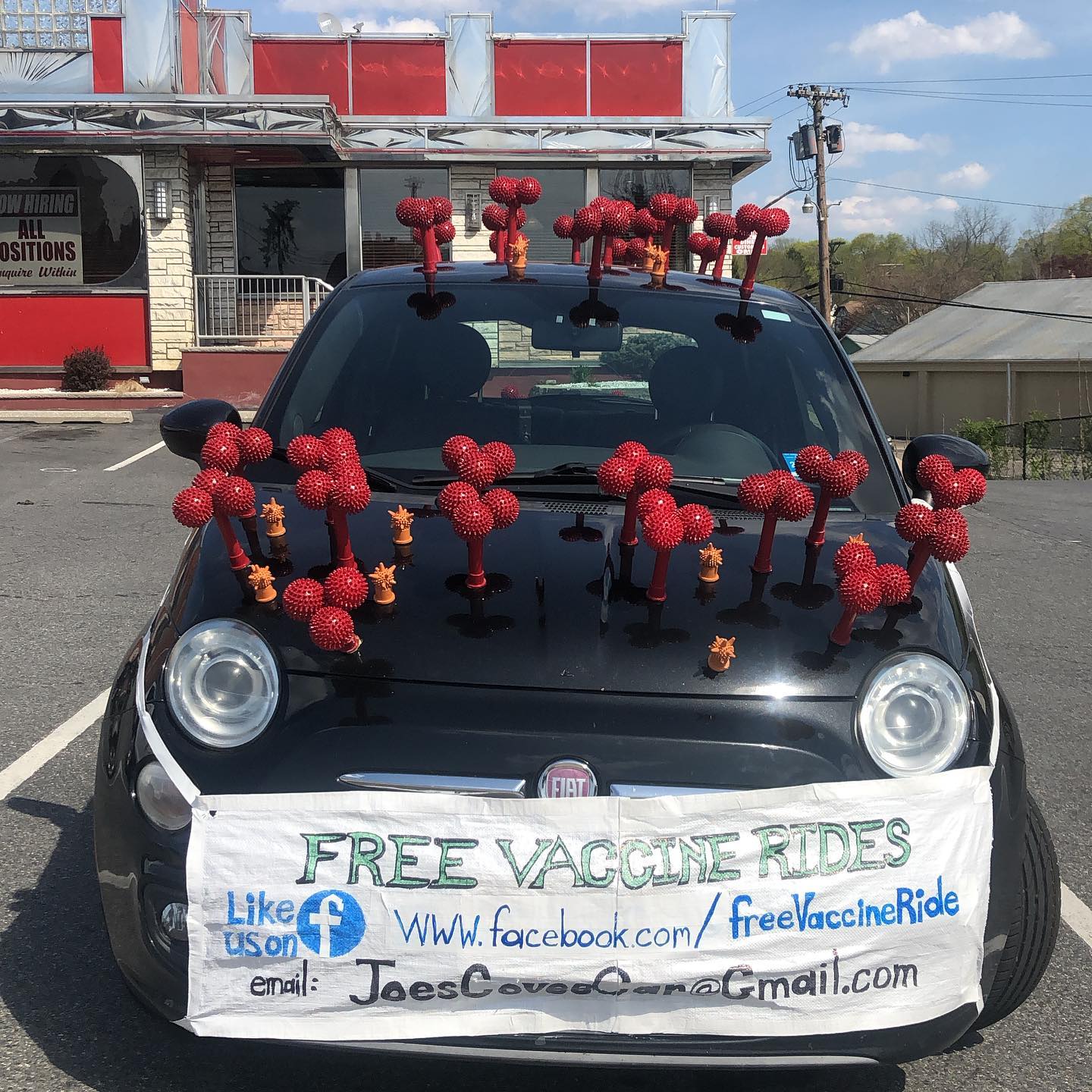 NJ couple giving free rides to COVID-19 vaccine sites in one-of-a-kind virus-shaped car