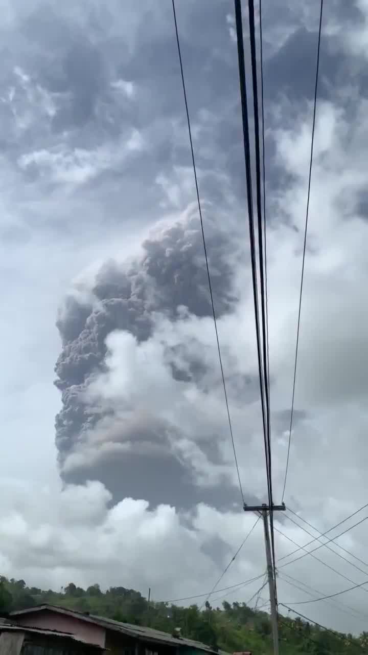 Ash Plumes Loom Over St Vincent After Second Volcanic Eruption