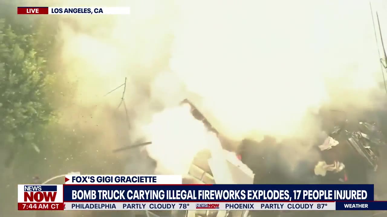 Bomb truck carrying Illegal fireworks explodes, 17 injured in Los Angeles | NewsNow from FOX