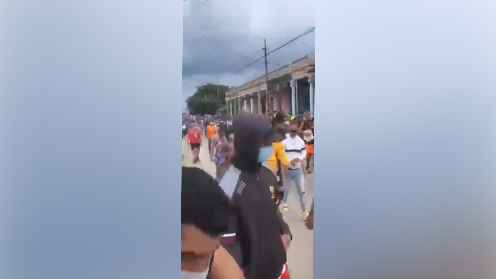 Anti-government protesters march in central Cuba