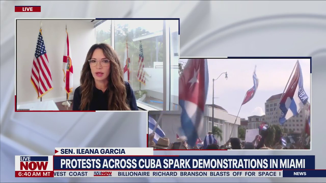 Cuba protest, Regina speaks with State Senator Ileana Garcia
